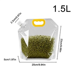 Airtight Grain Storage Bags With Handle, Large Capacity Cereal Bag, Reusable