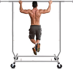 HOKEEPER Clothes Rack, Rolling Clothing Racks for Hanging Clothes, Portable Clot