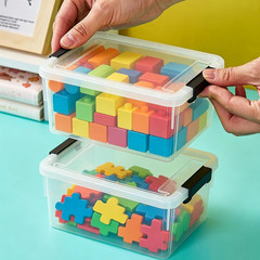 Stackable 10 Pack 1.3 Quart Plastic Storage Bins with Lids and Latches