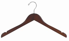 15″ Petite Size Walnut Wood Dress Hanger (pack of 50)