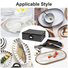 Gowee China Storage Containers, Platter 17″ x 13″ x 6″ 1 Pack, Black