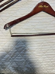 6 Quality Hangers Curved Wooden Hangers Beautiful Sturdy Suit Coat Hangers w…