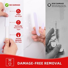 32 PCS Small Wire Adhesive Wall Hook 36 Strips Damage Free Key Coat