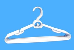 Plastic Attachable Hangers, 6-Count White