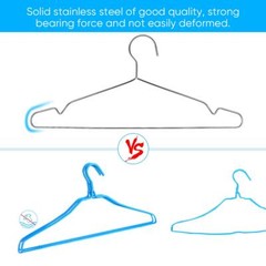 Wire Hangers 10 Pack Coat Hangers Strong Heavy Duty Stainless Steel Metal Hanger