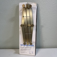 Brightroom Gold Accordion Hook Rack 9 1/2H X 15 W X 2 1/8D Each Hook Holds 2lbs