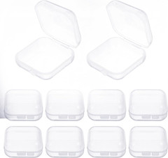 Ear Plug Cases, 10 Pcs Small Plastic Box, 1.8 Mm Thicken Transparent Storage Box