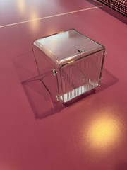 One Piece Clear Plastic Stackable Storage Bins Height 4.25 /Length 4.25/4.5 Wide