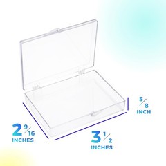 10-Pk Clear Hinged Plastic Container Keepsake Storage Boxes 3 1/2″ L x 2 9/16″ W