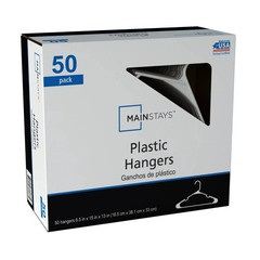 Mainstays Clothing Hangers 50 Pack White Durable Plastic Closet Organizer