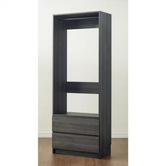 Prosper 32 In. W Gray Tower Unit One-Shelf Two Drawers Wood Closet System