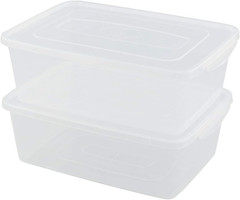 Clear 16 Quart Storage Bins with Lids – 2 Pack Plastic Latch Containers