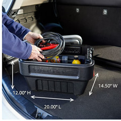 Rubbermaid 8 Gallon Action Packer Storage Bin, Heavy Duty, Lockable, Black, Incl