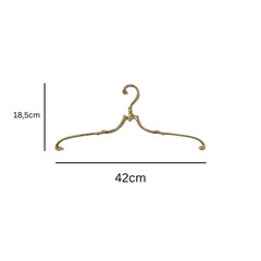 Solid Brass Clothes Hanger 42cm, Vintage Style Gold Garment Hanger
