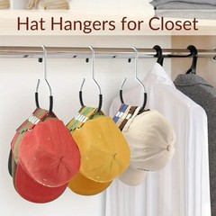 4x Metal Baseball Cap Hangers – Closet Hat Rack Storage Organizer for Ball Caps