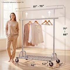 Hokeeper 550lb Heavy Duty Commercial Garment Rack Portable Clothes Stand