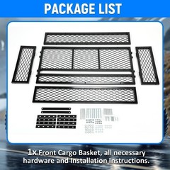 ATV Front Cargo Basket, Heavy Duty Steel Mesh Rack, Universal Fit for ATV UTV,