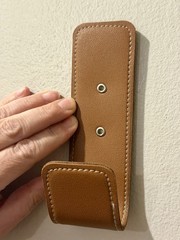 Brown Faux Leather Wall Hook Modern Matte Finish Wall Mounted Traditional Style