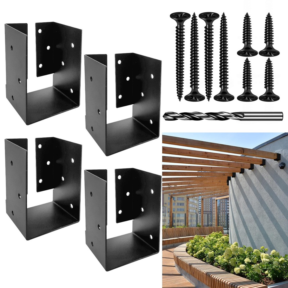 Concealed Joist Hanger Brackets, Woodwork Concealed-Flange Hanger for 4″ x 6”…