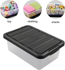 Eco-Friendly 14 Quart Storage Organizer Bins – 2 Pack, Ideal for Tidy Spaces