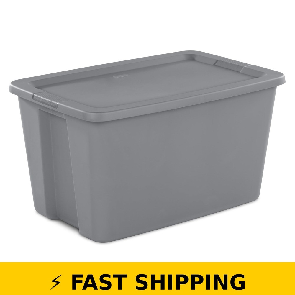 Sterilite 30 Gallon Storage Bin with Snap-On Lid – Gray