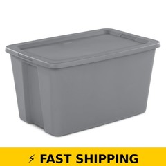 Sterilite 30 Gallon Storage Bin with Snap-On Lid – Gray