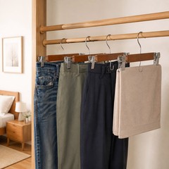 Walnut Finish Wood Pant & Skirt Adult Hangers, 3 Count