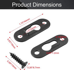 30 Pcs Black Single Keyhole Hangers with 60 Pcs Screws, 44 X 16 Mm Metal