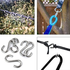 S Shape Stainless Steel Hook, Stainless Steel 5PCS for Home