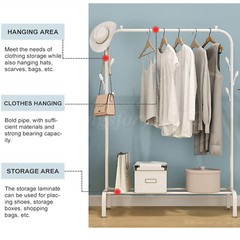 Heavy Duty Garment Hanging Rail Stand Rolling Clothes Rack Closet Storage NEW