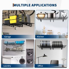 2pcs 2 x 6FT Garage Wall Shelving Wall Mounted Heavy Duty Shelving Easy Assembly