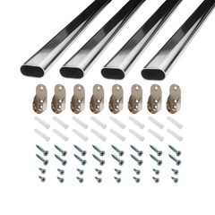 Outwater 36″ Steel Oval Closet Rod Kit Polished Chrome w/ Hardware (4 Pack)