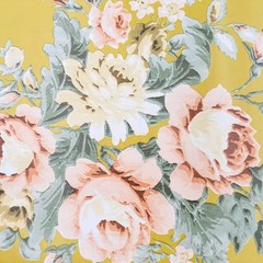 Yifely Vintage Peony Floral Shelving Paper Dark Yellow 9.8″W x 17.7″L,