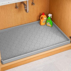 Jin&Bao Waterproof Under Sink Mat 34″ x 22″ Silicone Cabinet Protector