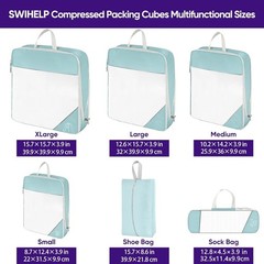 Compression Packing Cubes for Suitcases 6 Set Travel Luggage Organizer Packin…