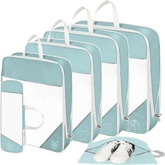 Compression Packing Cubes for Suitcases 6 Set Travel Luggage Organizer Packin…