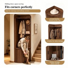 Corner Hall Tree with Storage, Walnut