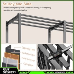 59in Heavy Duty Closet Organizer Syste Freestanding Clothing Racks Clothes Rack