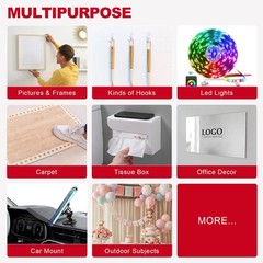 Sinfuo 48 Small Hanging Strips Refill, No Damage Adhesive Strips for Wall Hoo…