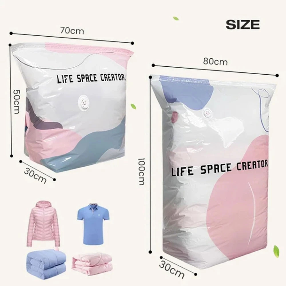 No Pump 3D Vacuum Storage Life Space Saver Better Life Space Bags 1/2/3/5Pcs