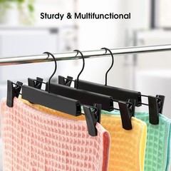 40 Pcs 12-Inch Plastic Skirt & Pants Hangers with Non-Slip Clips and 360° Hooks