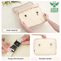 8 Set Packing Cubes Luggage Packing Organizers for Travel Accessories-Cream