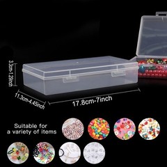 Clear Plastic Storage Container Boxes Box Hinged Lid DIY Arts Crafts Markers Pen