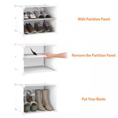 48 In. H 32-Pair White Plastic Shoe Rack