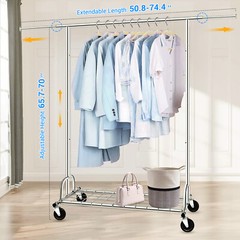 450lbs Garment Rack Clothes Rack Commercial Rolling Heavy Duty Clothing Hanger