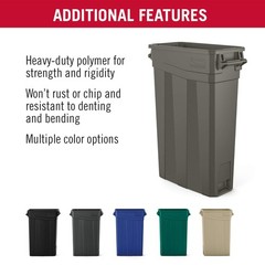 23-Gallon Narrow Trash Can with Handles – Durable Garbage Can, Gray, Made in …