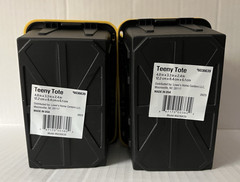 FOUR Lowe’s Teeny Tiny Totes–Mini Storage Containers with Lids–4.8″ x 2.4″ New