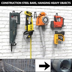 Super Heavy Duty Garage Hooks 6 Pack, One-Piece Construction Garage Wall Hook…