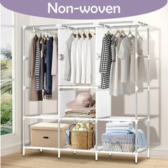 Space Saver Closet Storage Organizer Wardrobe Clothes Rack with Shelves Portable