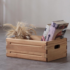 Durable Wooden Storage Bin with Handles – 16″x12″x6.25″ Farmhouse Organizer